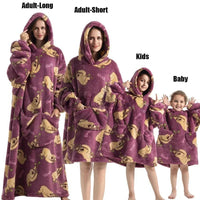 SaneShoppe Avocado Hoodie Sherpa Blanket - Family Matching Warm Wear