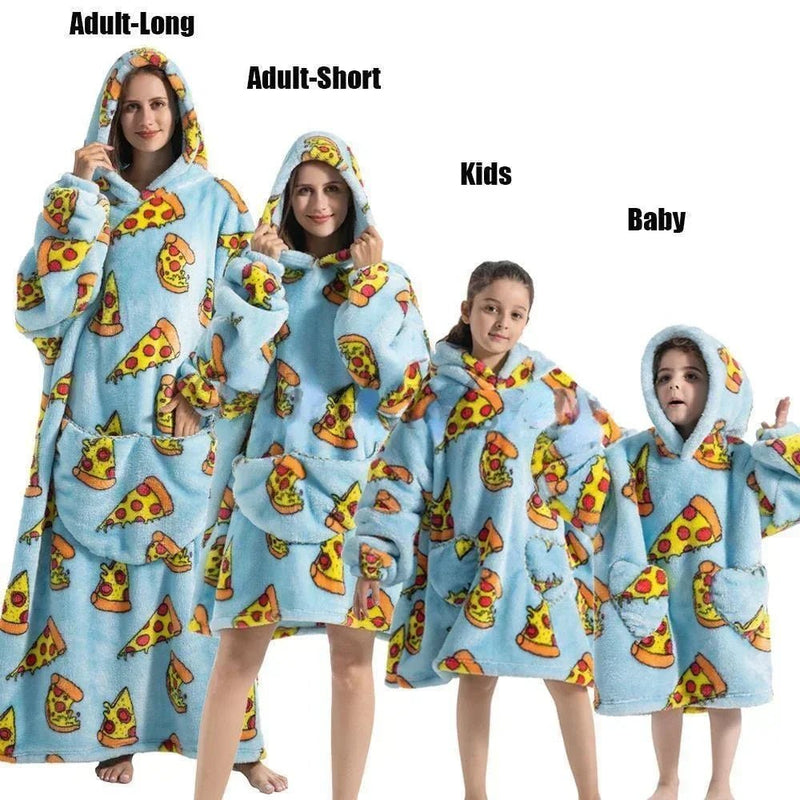 SaneShoppe - Avocado Hoodie Sherpa Blanket - Family Matching Warm Wear