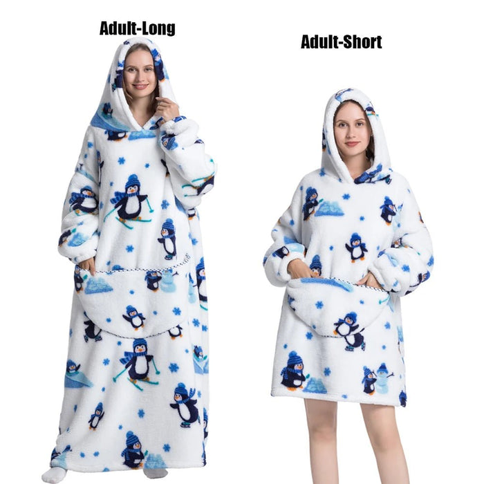 SaneShoppe Super Long Wearable Blankets with Sleeves Adult Hoodies