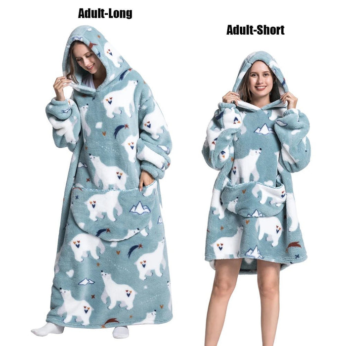 SaneShoppe - Super Long Wearable Blankets with Sleeves Adult Hoodies