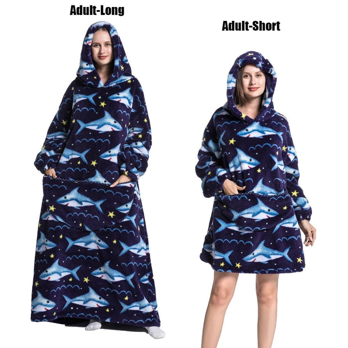 SaneShoppe - Super Long Wearable Blankets with Sleeves Adult Hoodies