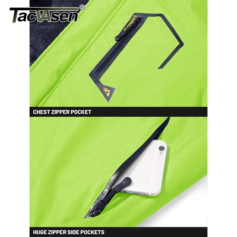 SaneShoppe - TACVASEN Fleece Lining Mountain Jackets Mens Hiking Jackets Outdoor Removable Hooded Coats Ski Snowboard Parka Winter Outwear