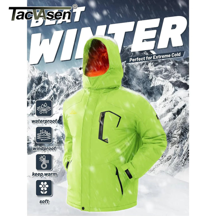 SaneShoppe - TACVASEN Fleece Lining Mountain Jackets Mens Hiking Jackets Outdoor Removable Hooded Coats Ski Snowboard Parka Winter Outwear