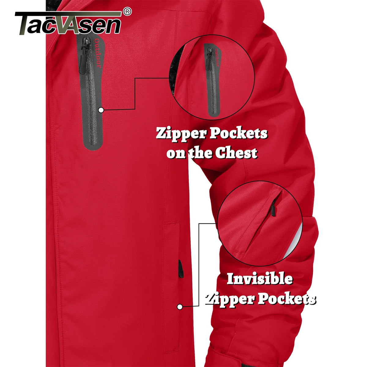 SaneShoppe - TACVASEN Winter Thicken Fleece Jacket Mens Waterproof Hiking Skiing Jackets Outdoor Mountain Trekking Windbreaker Parka Male