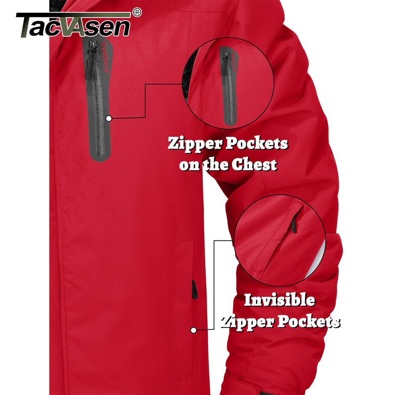 SaneShoppe - TACVASEN Winter Thicken Fleece Jacket Mens Waterproof Hiking Skiing Jackets Outdoor Mountain Trekking Windbreaker Parka Male