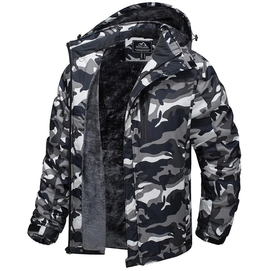 SaneShoppe - TACVASEN Winter Thicken Fleece Jacket Mens Waterproof Hiking Skiing Jackets Outdoor Mountain Trekking Windbreaker Parka Male