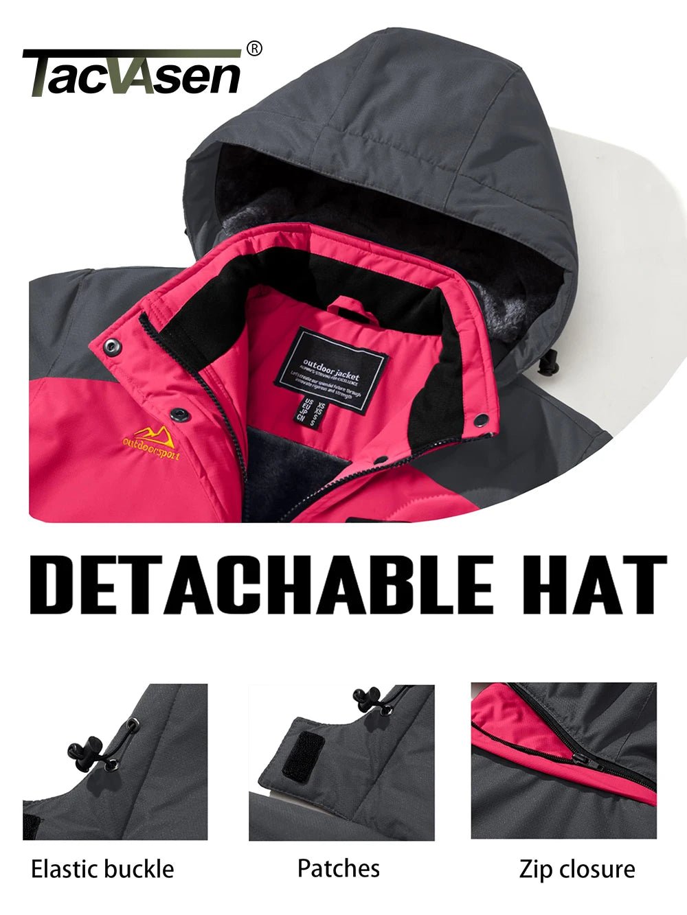 SaneShoppe - TACVASEN Winter Waterproof Ski Snowboard Jacket Womens Thermal Heavy Fleece Jackets Casual Work Rain Coat Windbreaker Parka