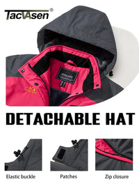 SaneShoppe - TACVASEN Winter Waterproof Ski Snowboard Jacket Womens Thermal Heavy Fleece Jackets Casual Work Rain Coat Windbreaker Parka