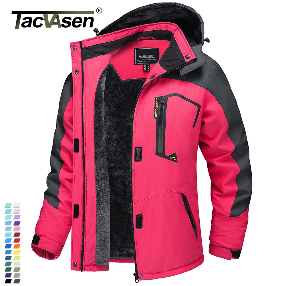 SaneShoppe TACVASEN Winter Waterproof Ski Snowboard Jacket Womens Thermal Heavy Fleece Jackets Casual Work Rain Coat Windbreaker Parka
