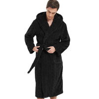 SaneShoppe - Cozy Jacquard Hooded Couple Robe for Fall/Winter