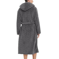 SaneShoppe - Cozy Jacquard Hooded Couple Robe for Fall/Winter