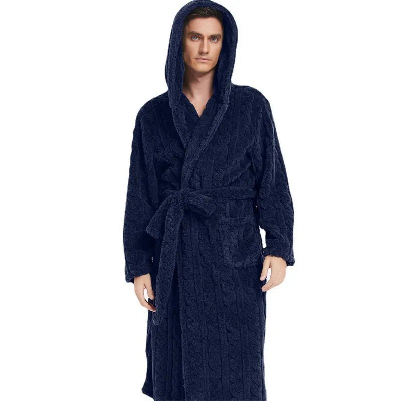 SaneShoppe Cozy Jacquard Hooded Couple Robe for Fall/Winter Cozy Jacquard Hooded Couple Robe for Fall/Winter