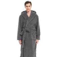 SaneShoppe - Cozy Jacquard Hooded Couple Robe for Fall/Winter