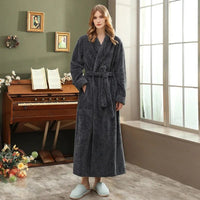 SaneShoppe Cozy Couples Matching Winter Sleep Robe - Large Size Coral Fleece Bath Robe