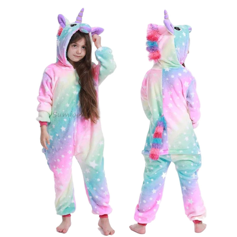 SaneShoppe - Unisex Winter Animal Onesies - Fluffy and Fun Sleepwear for Kids and Adults