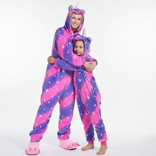 SaneShoppe - Unisex Winter Animal Onesies - Fluffy and Fun Sleepwear for Kids and Adults