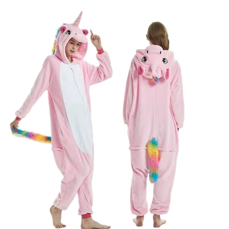 SaneShoppe Unisex Winter Animal Onesies - Fluffy and Fun Sleepwear for Kids and Adults