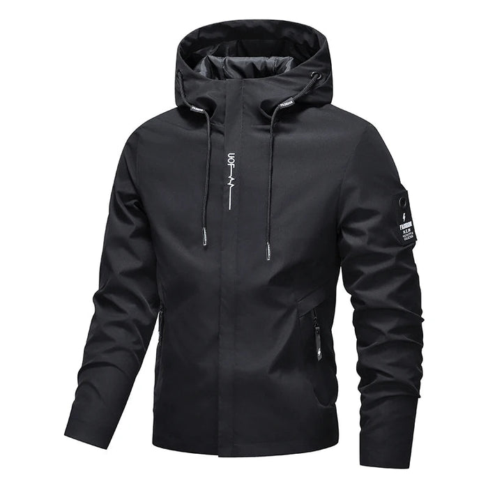 SaneShoppe-Men's Waterproof Softshell Hooded Jacket - Perfect for Outdoor Activities