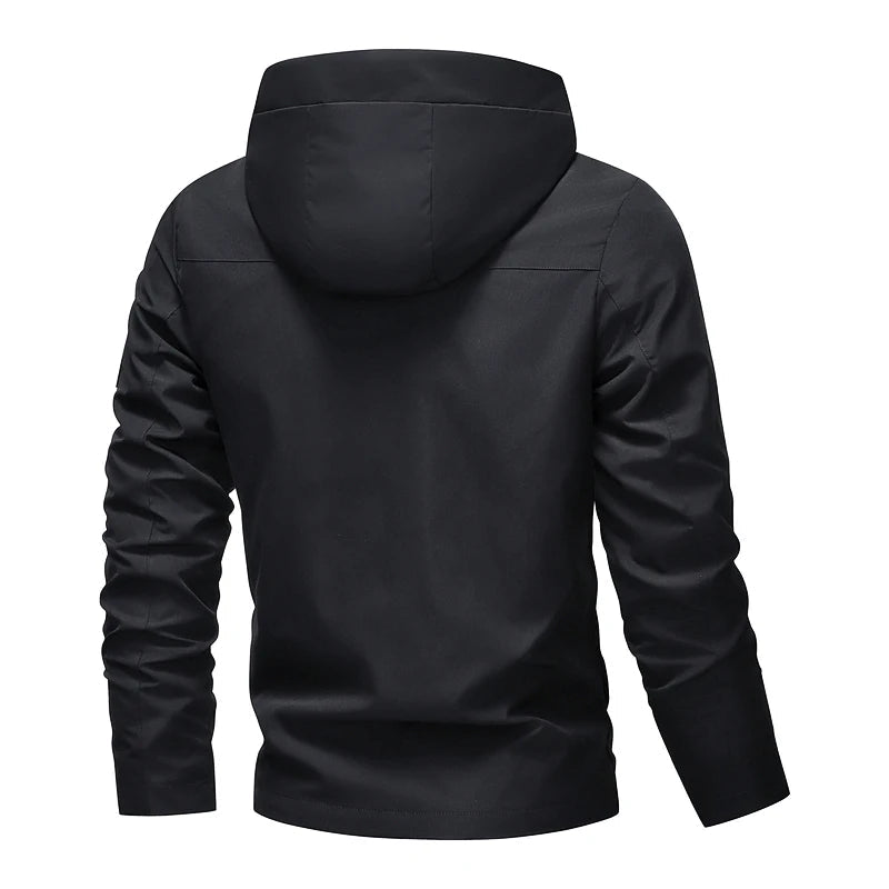 SaneShoppe-Men's Waterproof Softshell Hooded Jacket - Perfect for Outdoor Activities