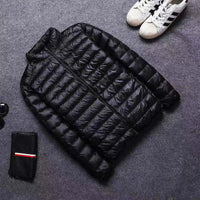 SaneShoppe - Winter Down Jacket Men White Duck Coat Windproof Warm Travel Camping Overcoat New in Thicken Solid Color Hooded Male Clothing