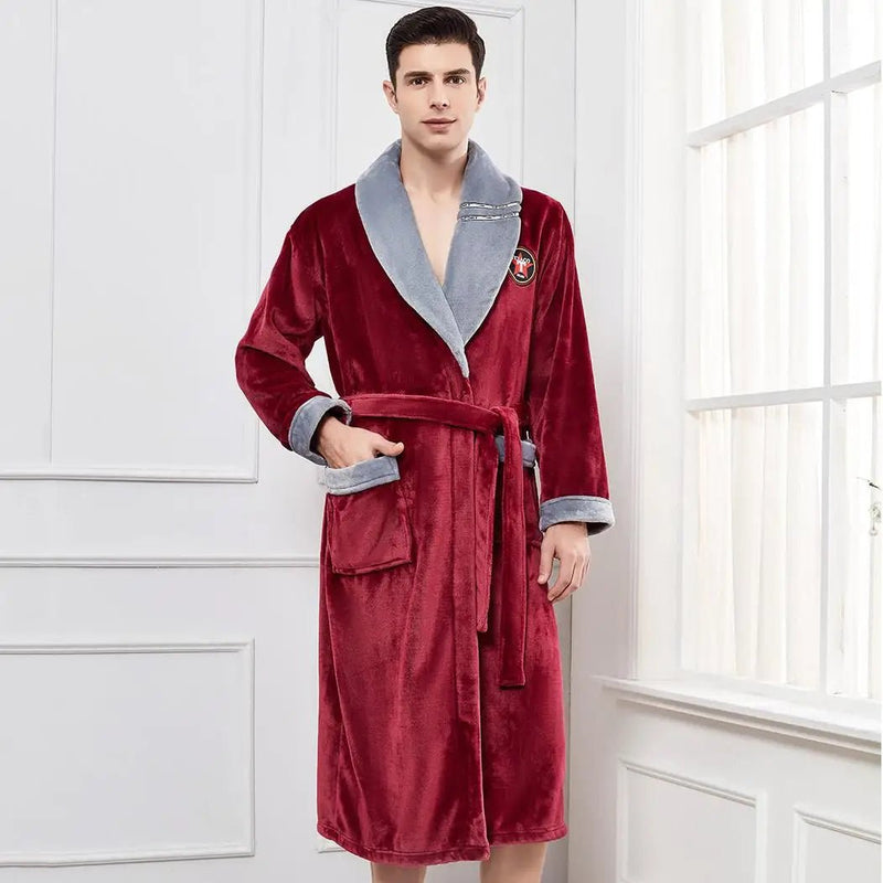 Bathroabes14:202997806#Men Burgundy B5;5:200003528#3XL