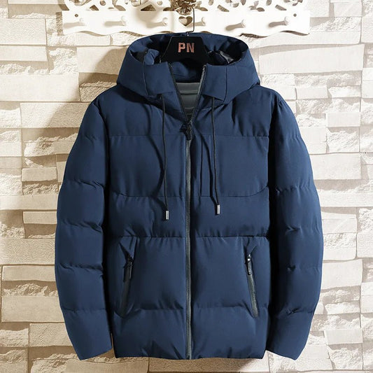 SaneShoppe - Thick Cotton Hooded Winter Jacket for Men - Windproof & Stylish Outwear