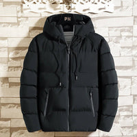 SaneShoppe - Thick Cotton Hooded Winter Jacket for Men - Windproof & Stylish Outwear