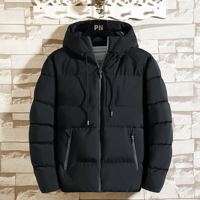 SaneShoppe - Thick Cotton Hooded Winter Jacket for Men - Windproof & Stylish Outwear
