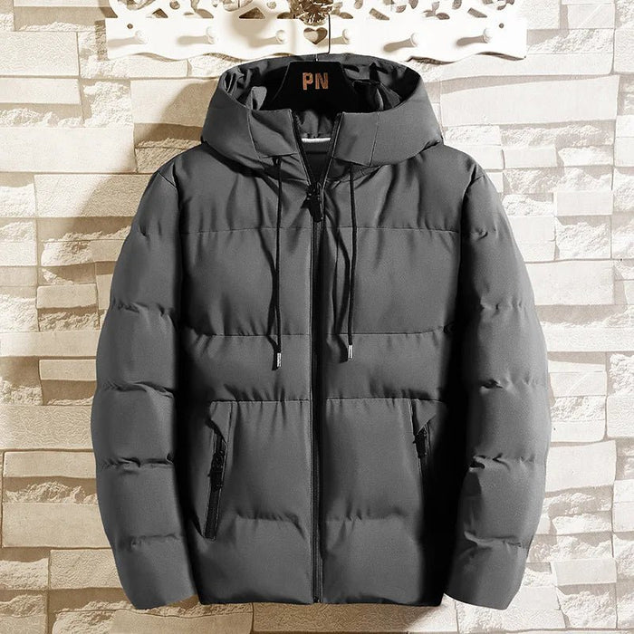 SaneShoppe - Thick Cotton Hooded Winter Jacket for Men - Windproof & Stylish Outwear