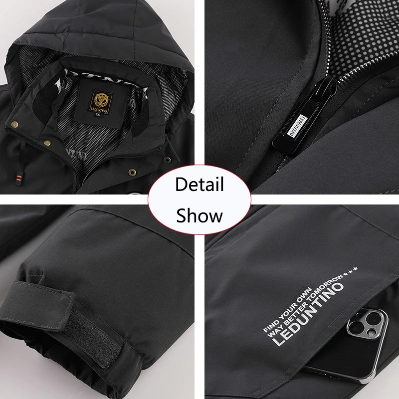 SaneShoppe - Winter Men Outdoor Windbreak Warm Travel Jacket Men Hooded Casual Fashion Sport Waterproof Climbing Trekking Jacket Male Coat