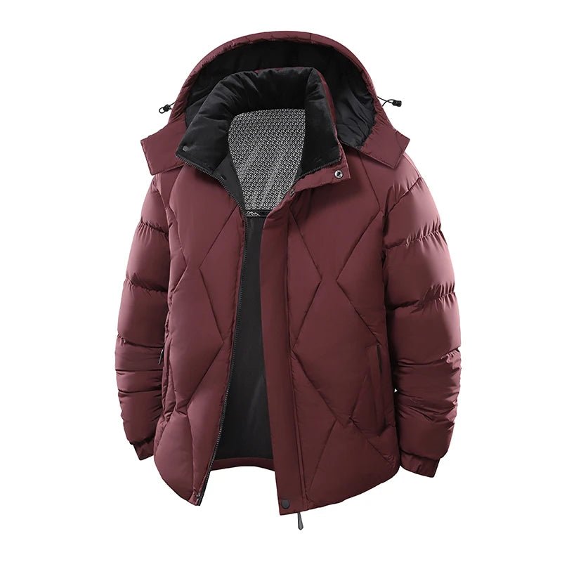 SaneShoppe - Winter Men Windproof Casual Fashion Jacket Mens Puffer Hooded Outdoor Jackets Male Detachable Hat Thick Jacket Windbreaker Parka