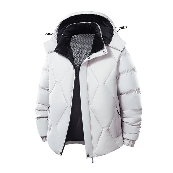 SaneShoppe - Winter Men Windproof Casual Fashion Jacket Mens Puffer Hooded Outdoor Jackets Male Detachable Hat Thick Jacket Windbreaker Parka