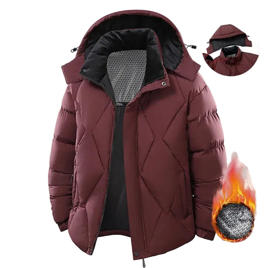 SaneShoppe - Winter Men Windproof Casual Fashion Jacket Mens Puffer Hooded Outdoor Jackets Male Detachable Hat Thick Jacket Windbreaker Parka