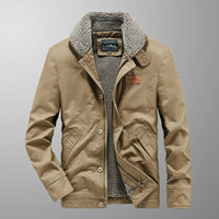 SaneShoppe - Winter Men's New Lamb Wool Padded Jacket Retro Casual Tooling Clothes Windproof Cashmere Warm Padded Coat Daily Fashion Coat