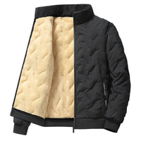 SaneShoppe - Men's Thicken Fleece Winter Coat - Windproof Zipper Warm Outwear