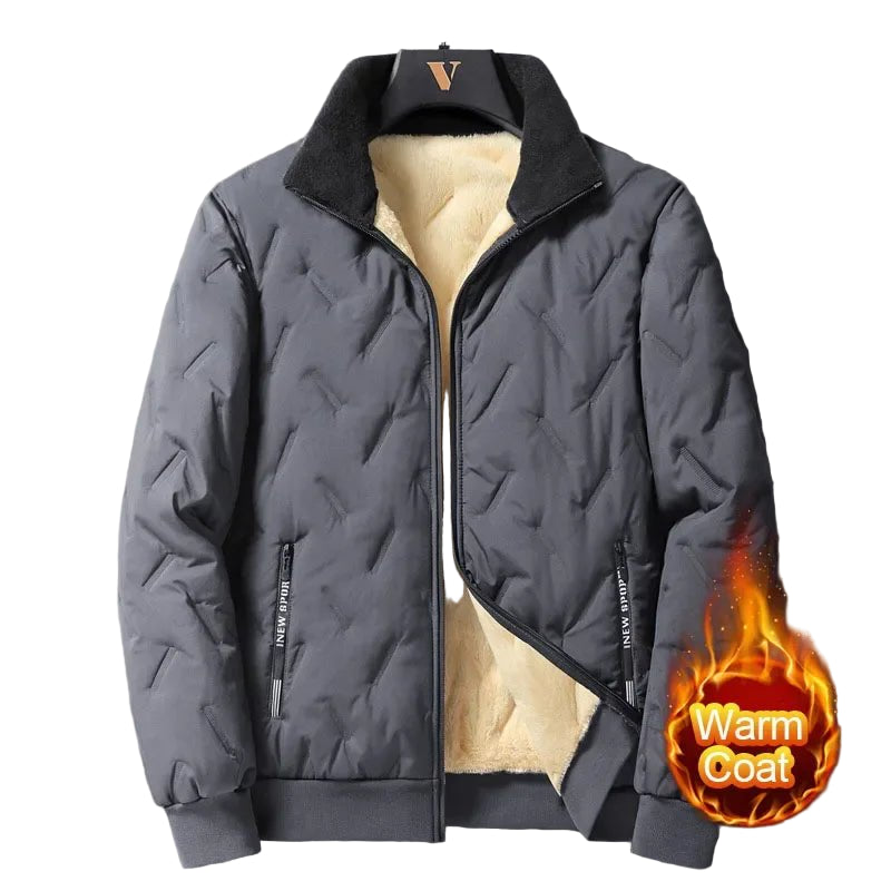 SaneShoppe - Men's Thicken Fleece Winter Coat - Windproof Zipper Warm Outwear