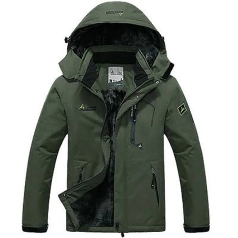 SaneShoppe-Men's Military Hooded Winter Parka Coat with Fur Lining