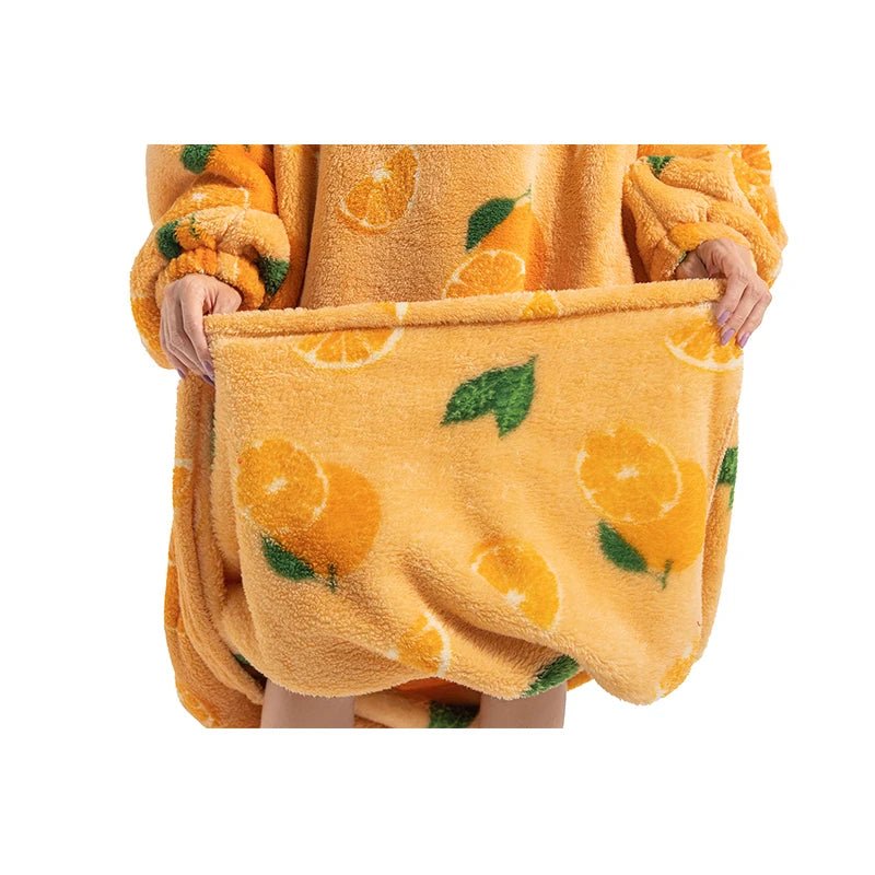 SaneShoppe - Cozy Oversized Sherpa Hoodie Blanket - Winter Warmth for Men and Women