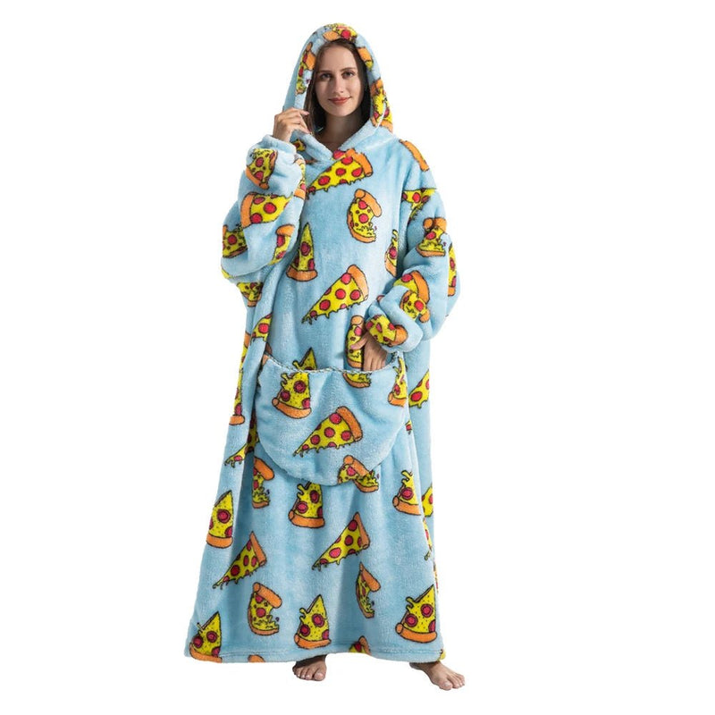 SaneShoppe - Cozy Oversized Sherpa Hoodie Blanket - Winter Warmth for Men and Women