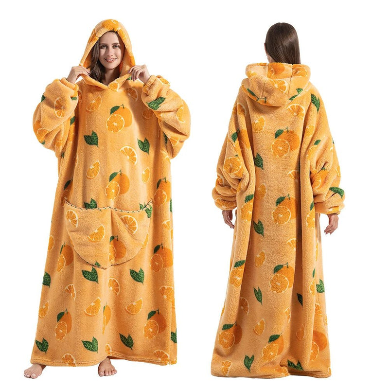 SaneShoppe - Cozy Oversized Sherpa Hoodie Blanket - Winter Warmth for Men and Women