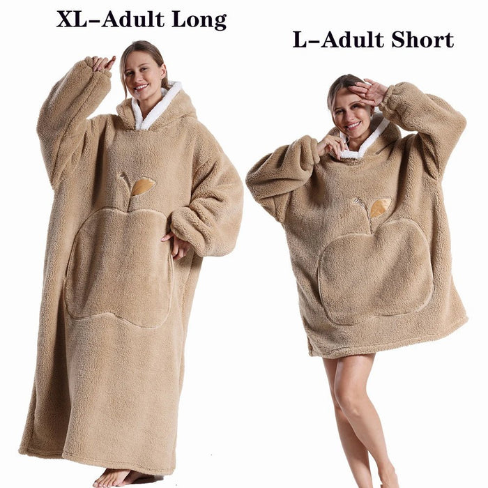 SaneShoppe - Winter Sherpa Hood TV Blanket for Adults - Super Soft & Cozy
