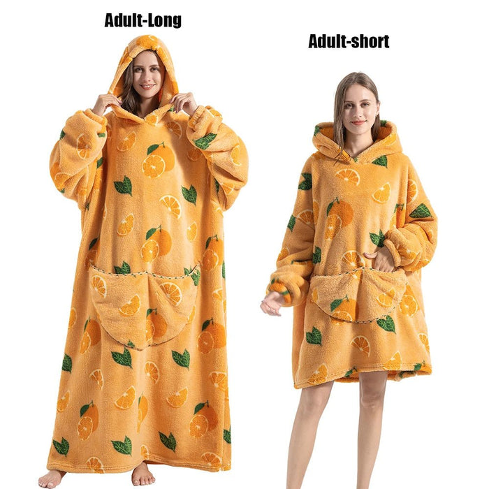 SaneShoppe - Winter Sherpa Hood TV Blanket for Adults - Super Soft & Cozy