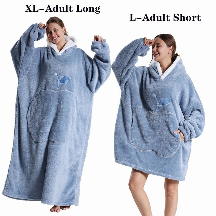 SaneShoppe - Winter Sherpa Hood TV Blanket for Adults - Super Soft & Cozy