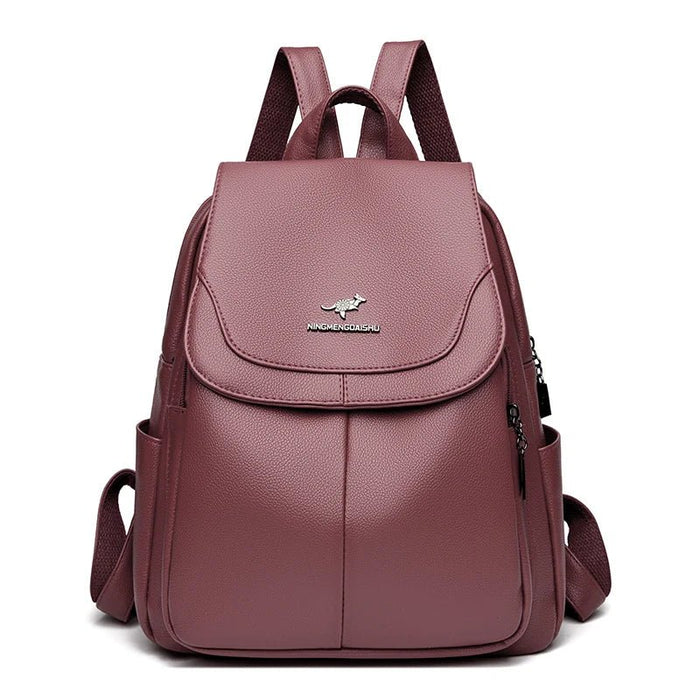 SaneShoppe Women Large Capacity Backpack High Quality Leather Female Vintage Bag School Bags Travel Bagpack Ladies Bookbag Rucksack Purses