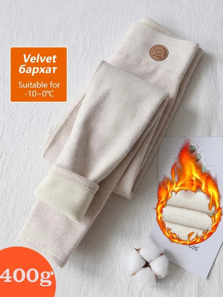 SaneShoppe Warm Velvet High Waist Leggings for Women - Autumn/Winter Thick Cotton Fleece Tights