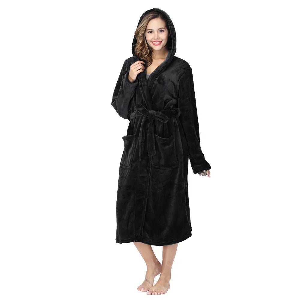 SaneShoppe - Hotel Flannel Nightgown Set for Women - Cozy Couple Loungewear
