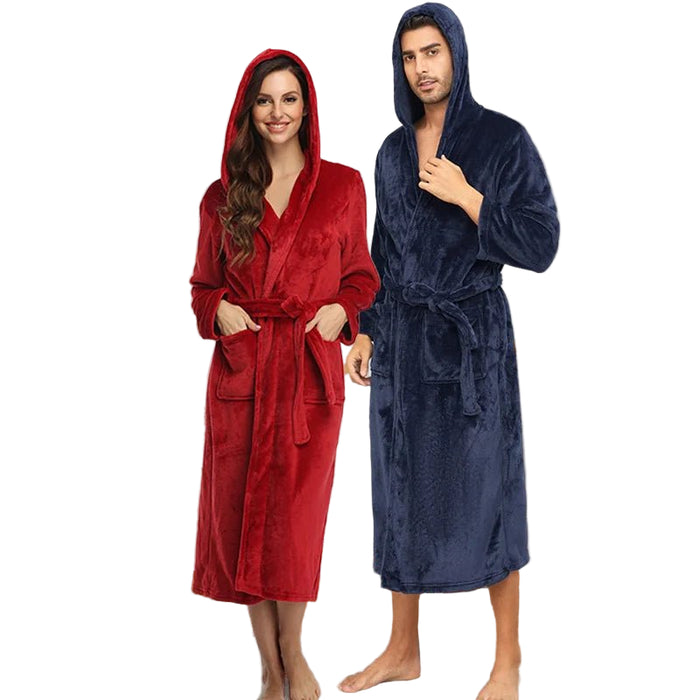 SaneShoppe - Hotel Flannel Nightgown Set for Women - Cozy Couple Loungewear