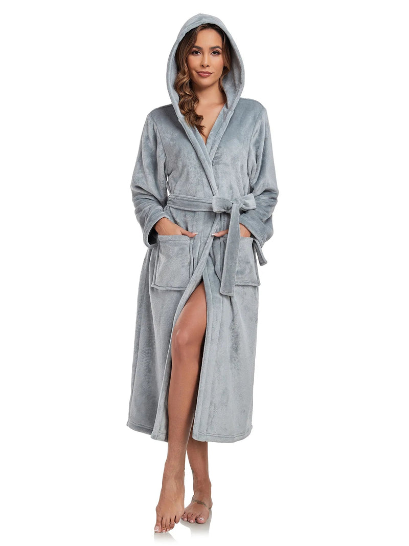 SaneShoppe - Hotel Flannel Nightgown Set for Women - Cozy Couple Loungewear