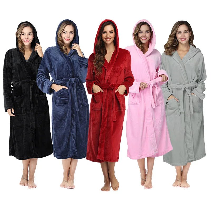 SaneShoppe - Hotel Flannel Nightgown Set for Women - Cozy Couple Loungewear