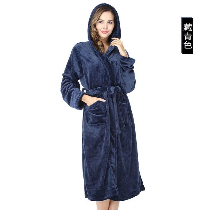 SaneShoppe - Hotel Flannel Nightgown Set for Women - Cozy Couple Loungewear